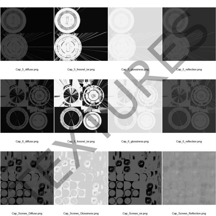 3D Industrial End Caps Set model