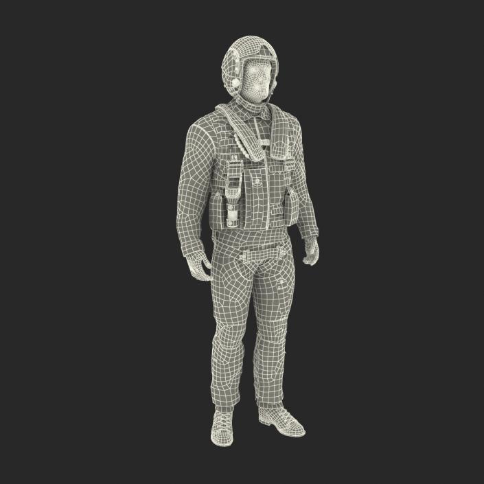 3D Military Jet Fighter Pilot Pose 2 model