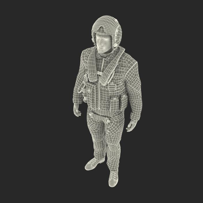 3D Military Jet Fighter Pilot Pose 2 model