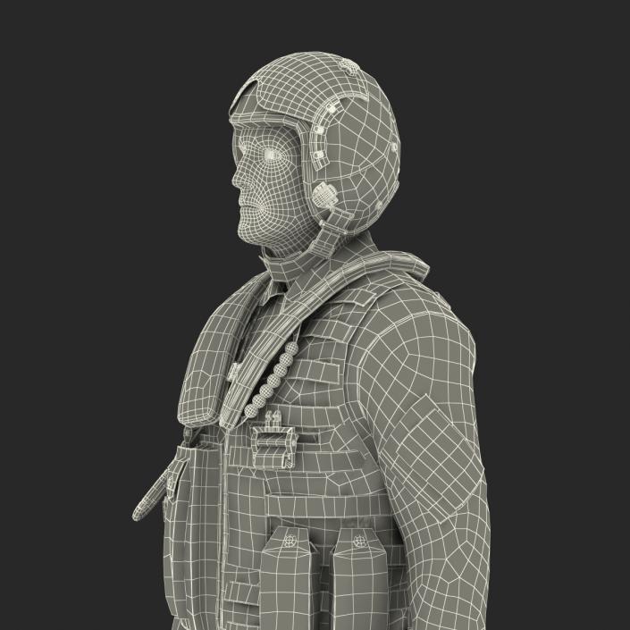 3D Military Jet Fighter Pilot Pose 2 model