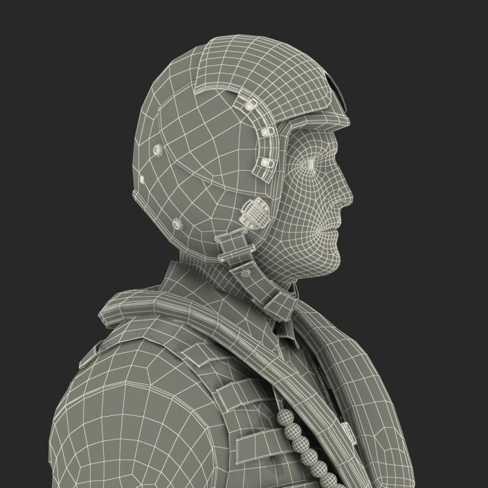 3D Military Jet Fighter Pilot Pose 2 model