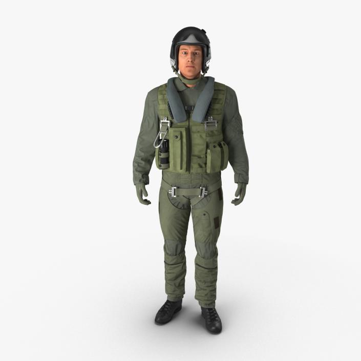 3D Military Jet Fighter Pilot Pose 2 model