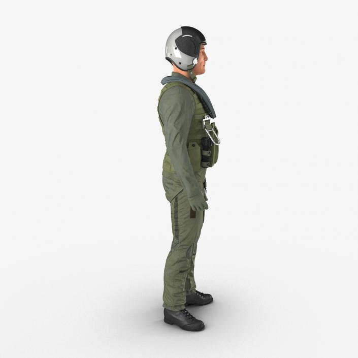 3D Military Jet Fighter Pilot Pose 2 model