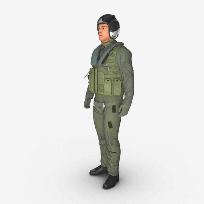 3D Military Jet Fighter Pilot Pose 2 model