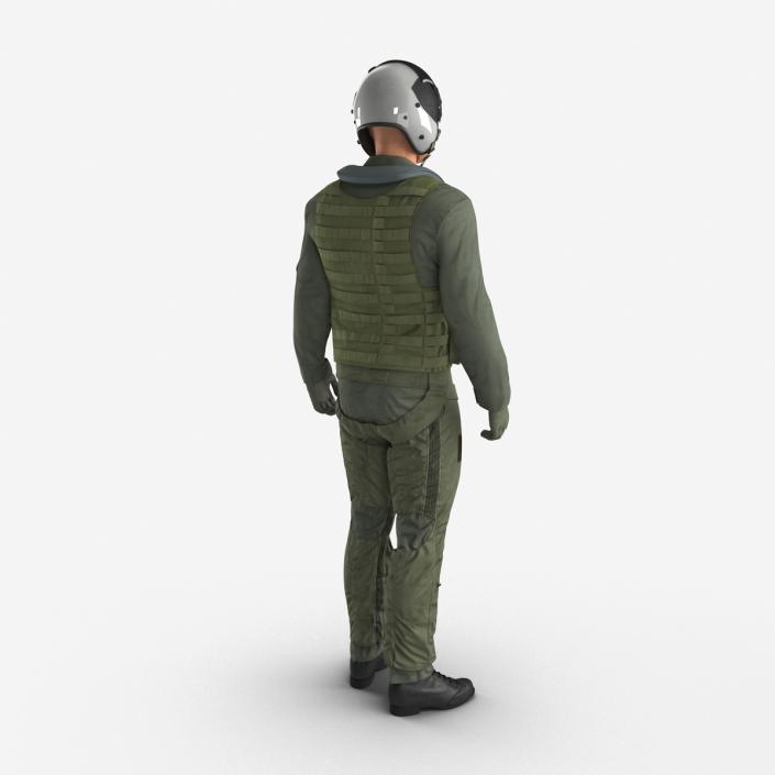 3D Military Jet Fighter Pilot Pose 2 model