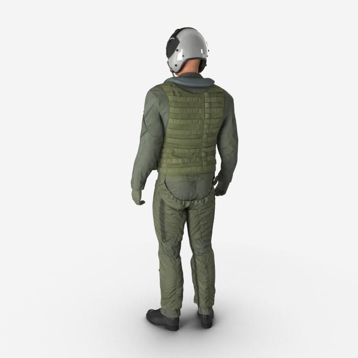 3D Military Jet Fighter Pilot Pose 2 model