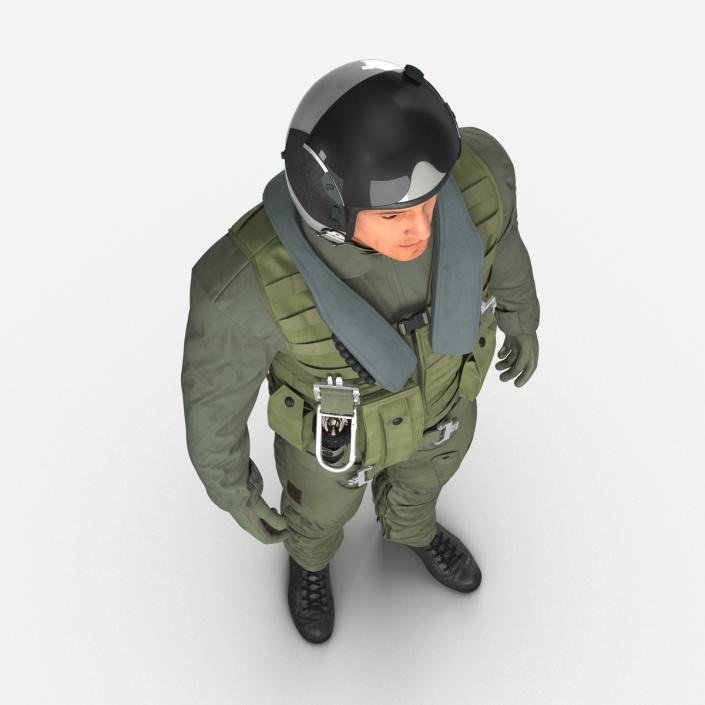 3D Military Jet Fighter Pilot Pose 2 model