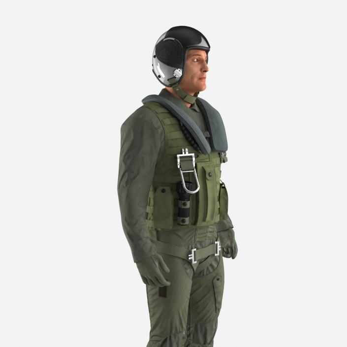 3D Military Jet Fighter Pilot Pose 2 model