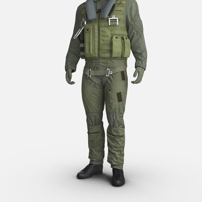 3D Military Jet Fighter Pilot Pose 2 model