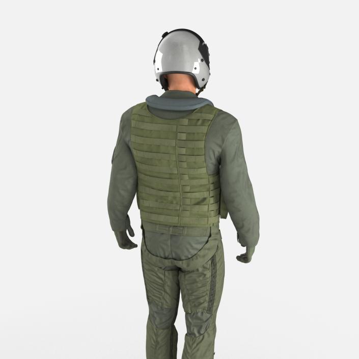 3D Military Jet Fighter Pilot Pose 2 model