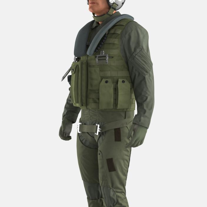 3D Military Jet Fighter Pilot Pose 2 model