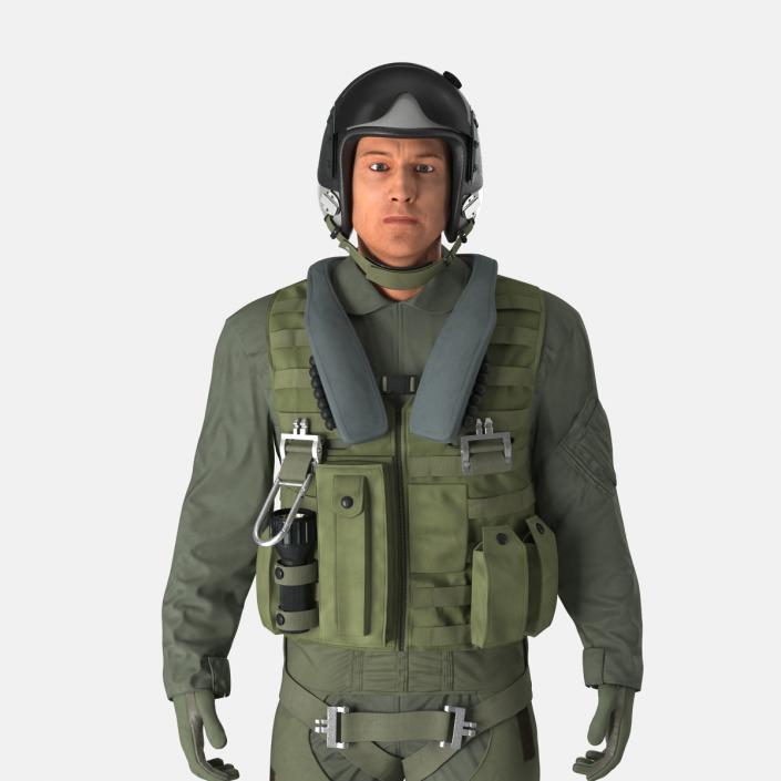 3D Military Jet Fighter Pilot Pose 2 model