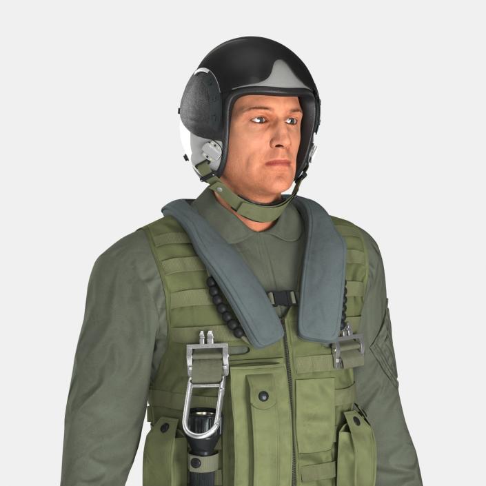 3D Military Jet Fighter Pilot Pose 2 model