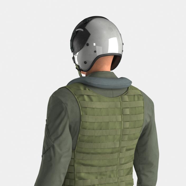 3D Military Jet Fighter Pilot Pose 2 model