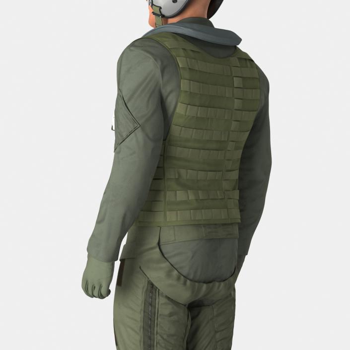 3D Military Jet Fighter Pilot Pose 2 model