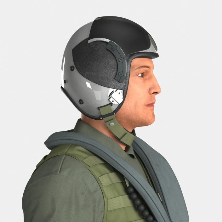 3D Military Jet Fighter Pilot Pose 2 model