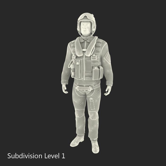 3D Military Jet Fighter Pilot Pose 2 model