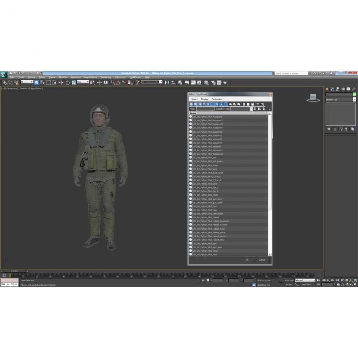 3D Military Jet Fighter Pilot Pose 2 model