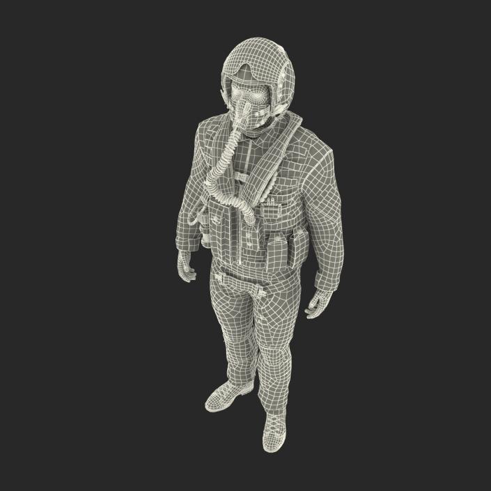 3D US Military Jet Fighter Pilot Pose 2