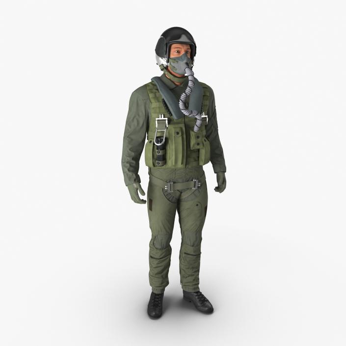 3D US Military Jet Fighter Pilot Pose 2