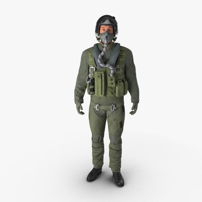 3D US Military Jet Fighter Pilot Pose 2