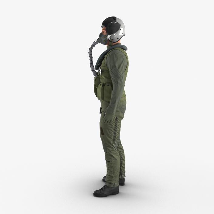 3D US Military Jet Fighter Pilot Pose 2