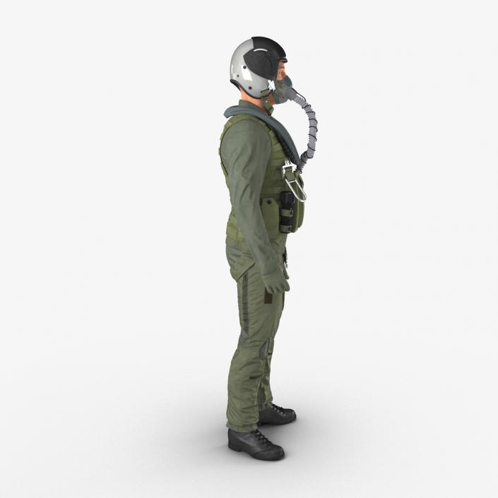 3D US Military Jet Fighter Pilot Pose 2