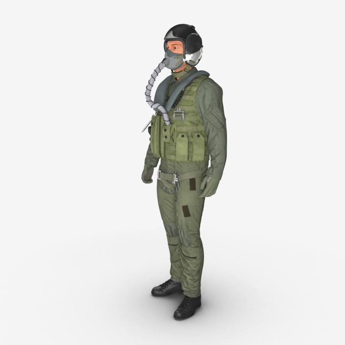 3D US Military Jet Fighter Pilot Pose 2