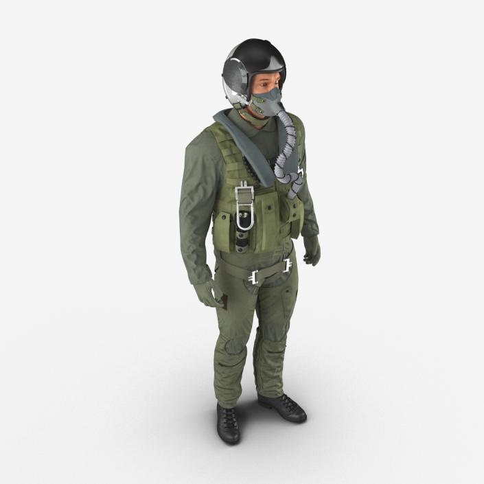 3D US Military Jet Fighter Pilot Pose 2