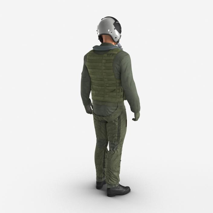 3D US Military Jet Fighter Pilot Pose 2