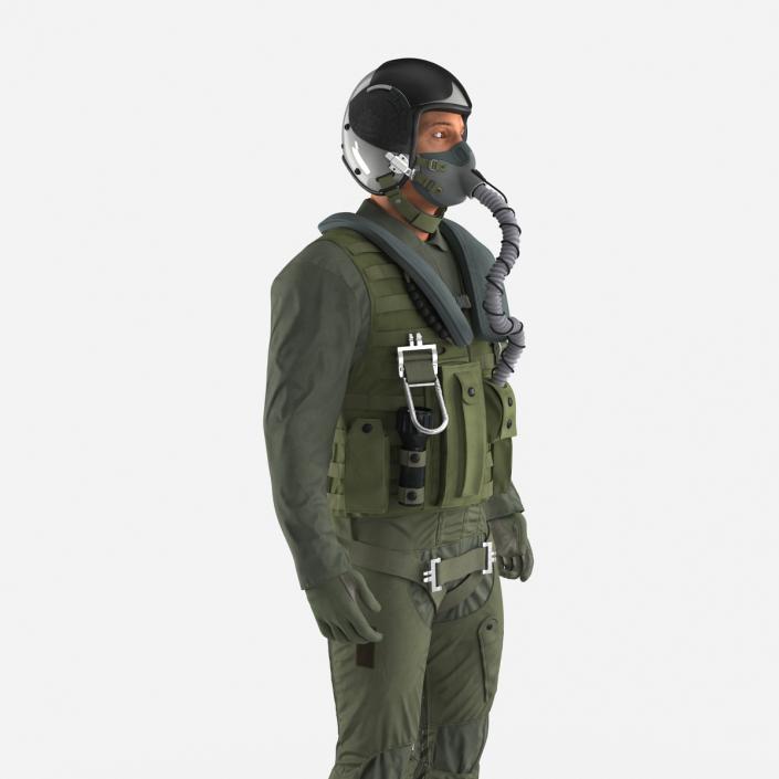 3D US Military Jet Fighter Pilot Pose 2