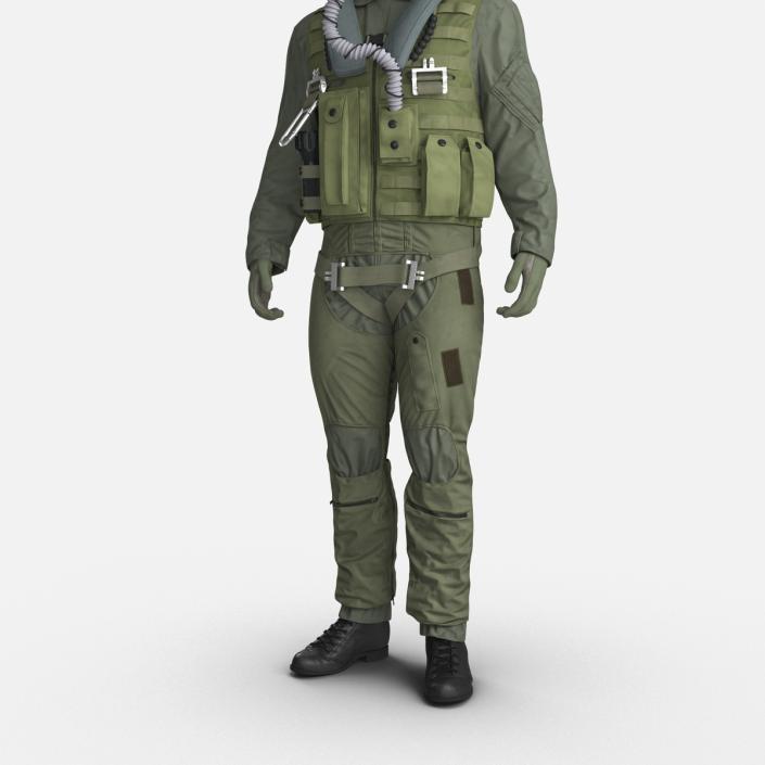 3D US Military Jet Fighter Pilot Pose 2