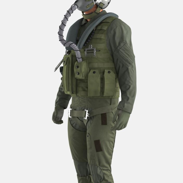 3D US Military Jet Fighter Pilot Pose 2