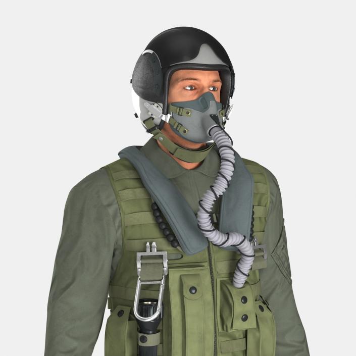 3D US Military Jet Fighter Pilot Pose 2