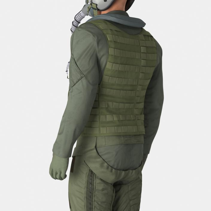 3D US Military Jet Fighter Pilot Pose 2