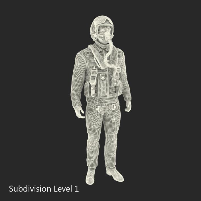 3D US Military Jet Fighter Pilot Pose 2