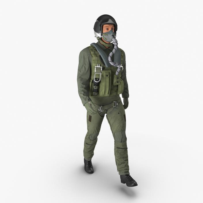 3D US Military Jet Fighter Pilot Pose 3