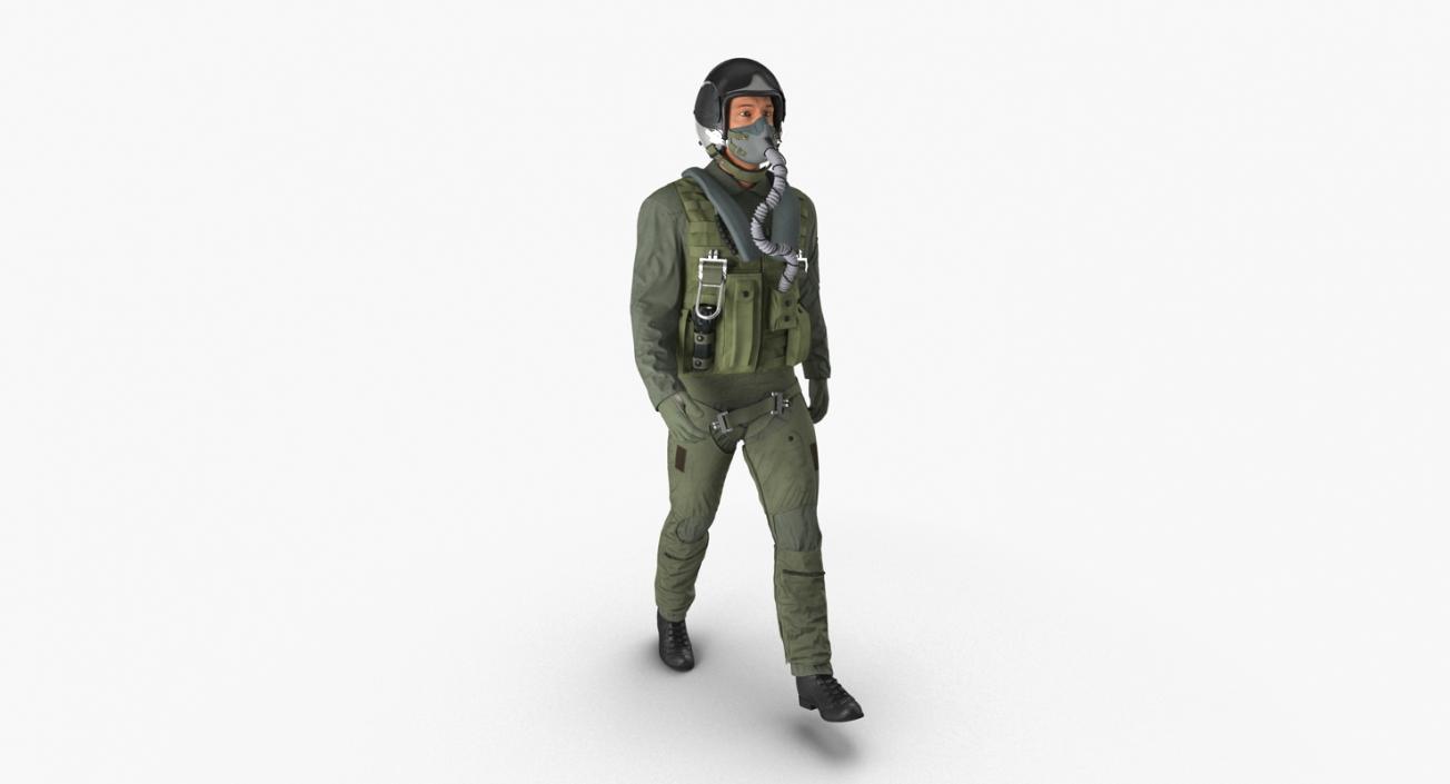 3D US Military Jet Fighter Pilot Pose 3