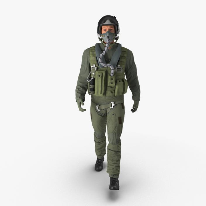 3D US Military Jet Fighter Pilot Pose 3