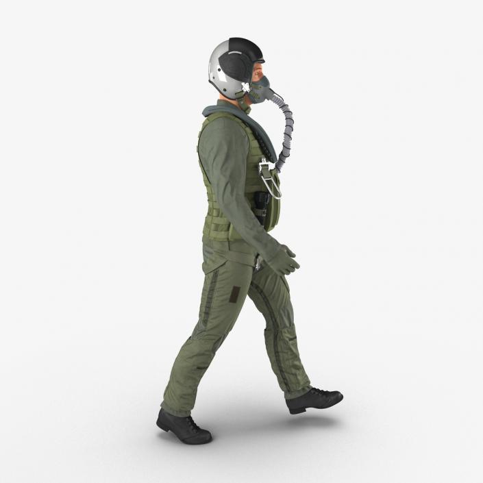 3D US Military Jet Fighter Pilot Pose 3