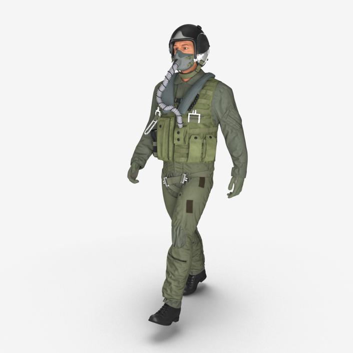 3D US Military Jet Fighter Pilot Pose 3