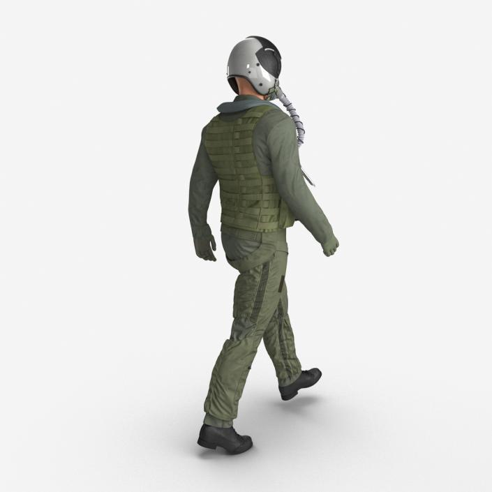 3D US Military Jet Fighter Pilot Pose 3