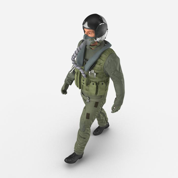 3D US Military Jet Fighter Pilot Pose 3