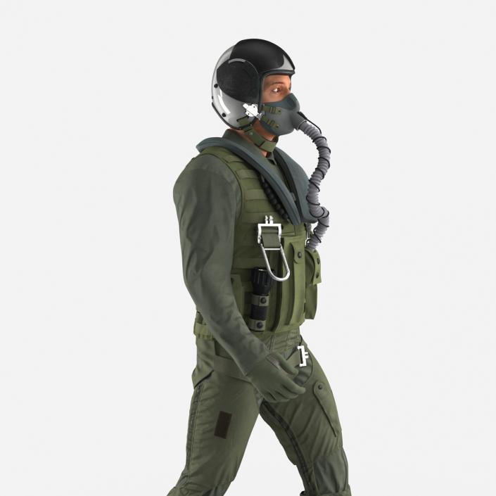 3D US Military Jet Fighter Pilot Pose 3