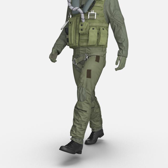 3D US Military Jet Fighter Pilot Pose 3