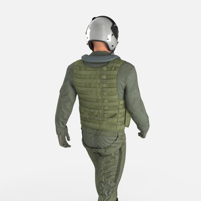 3D US Military Jet Fighter Pilot Pose 3