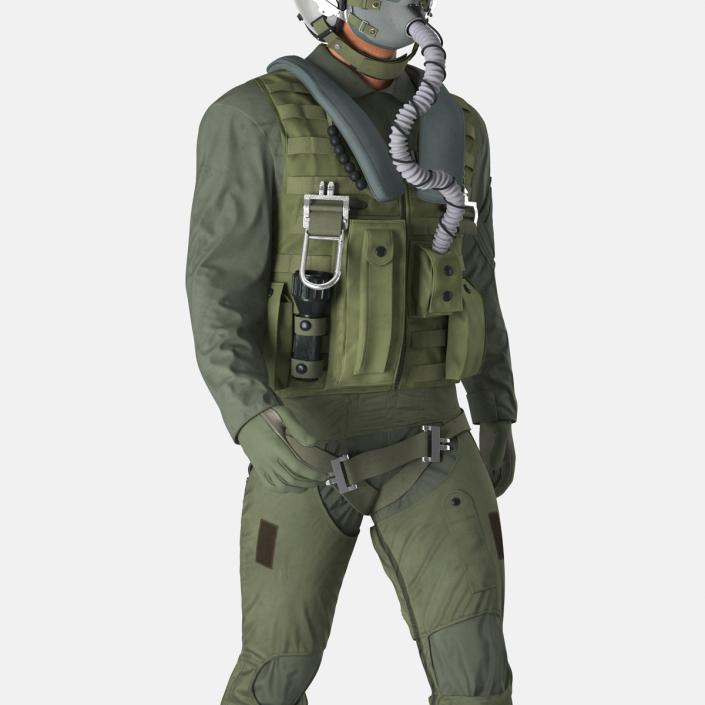 3D US Military Jet Fighter Pilot Pose 3