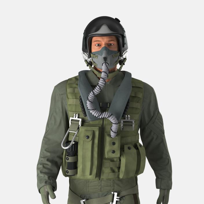 3D US Military Jet Fighter Pilot Pose 3