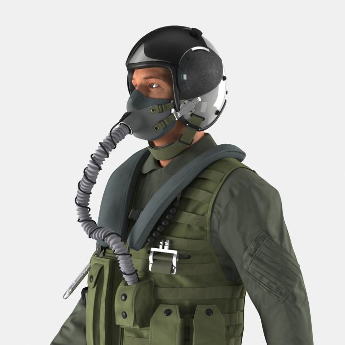 3D US Military Jet Fighter Pilot Pose 3