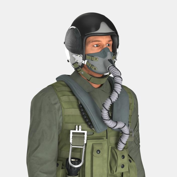 3D US Military Jet Fighter Pilot Pose 3